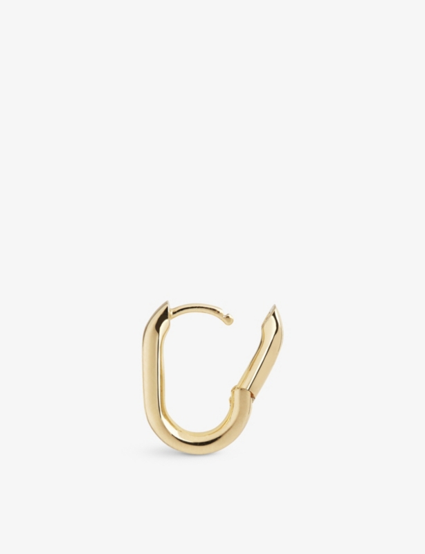 Slick 22ct yellow gold-plated sterling-silver single huggie hoop earring