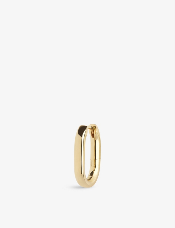 Slick 22ct yellow gold-plated sterling-silver single huggie hoop earring