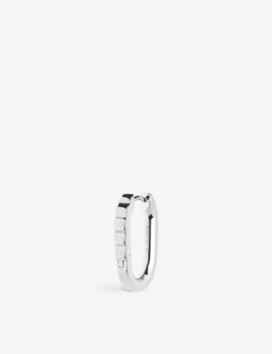Maria Black Woods Huggie White Rhodium-plated Sterling Silver Single Earring In Silver Hp