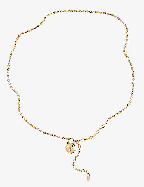 MARIA BLACK: Mimosa 22ct yellow gold-plated sterling silver lariat necklace