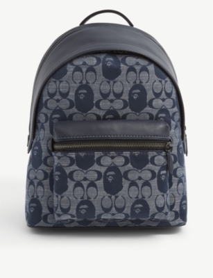 Coach x BAPE Leather-Trim Canvas Backpack