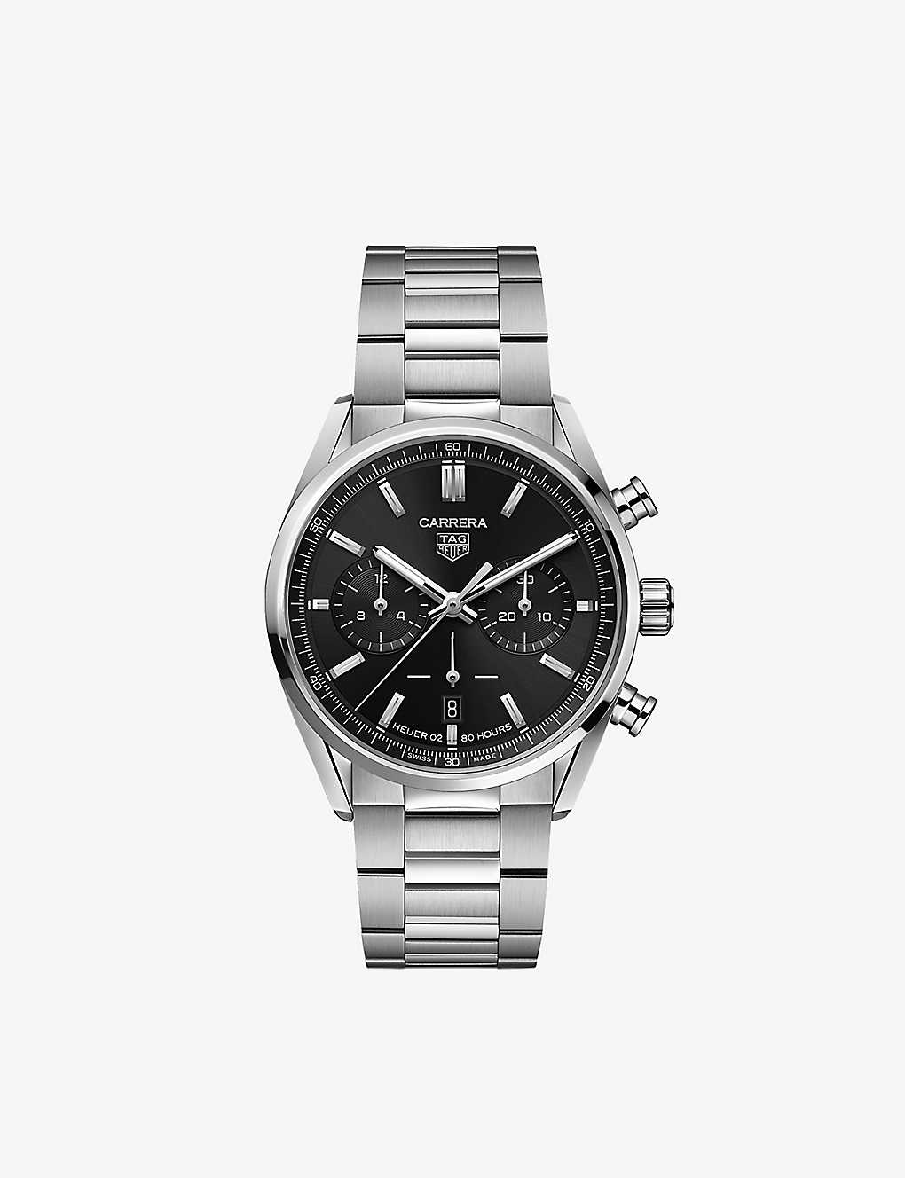 Tag Heuer Cbn2010.ba0642 Carrera Stainless-steel Automatic Watch In Silver