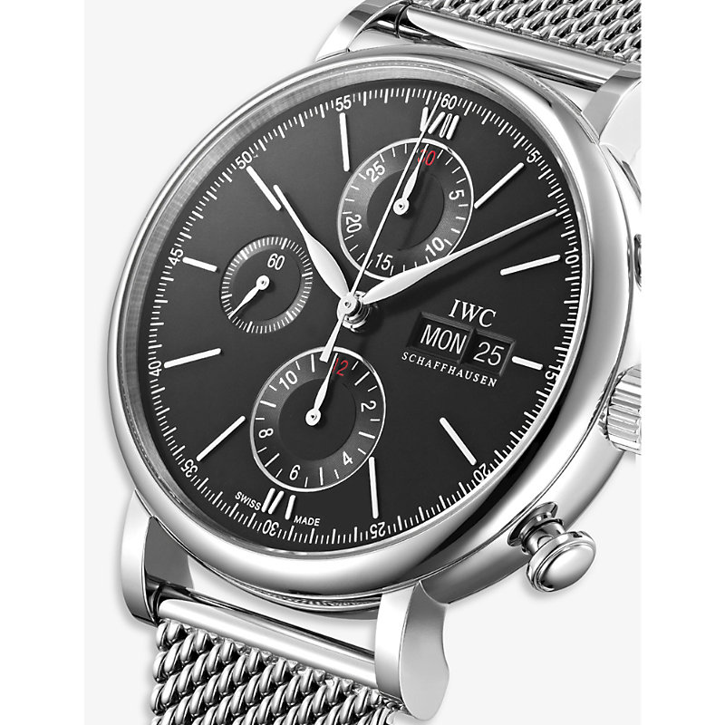 Shop Iwc Schaffhausen Mens Silver Iw356505 Portofino Stainless-steel Automatic Watch