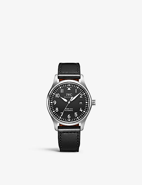 IWC SCHAFFHAUSEN: IW327009 Pilot's Mark XVIII silver-tone stainless steel and leather automatic watch