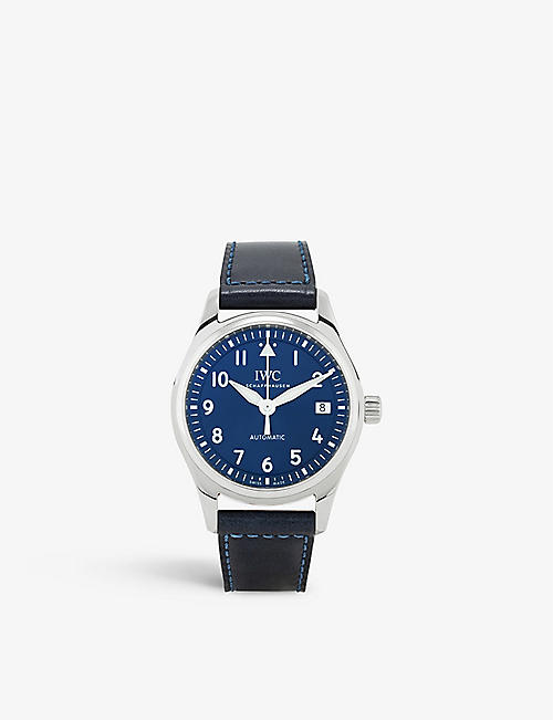 IWC SCHAFFHAUSEN: IW324008 Pilot stainless-steel and leather automatic watch