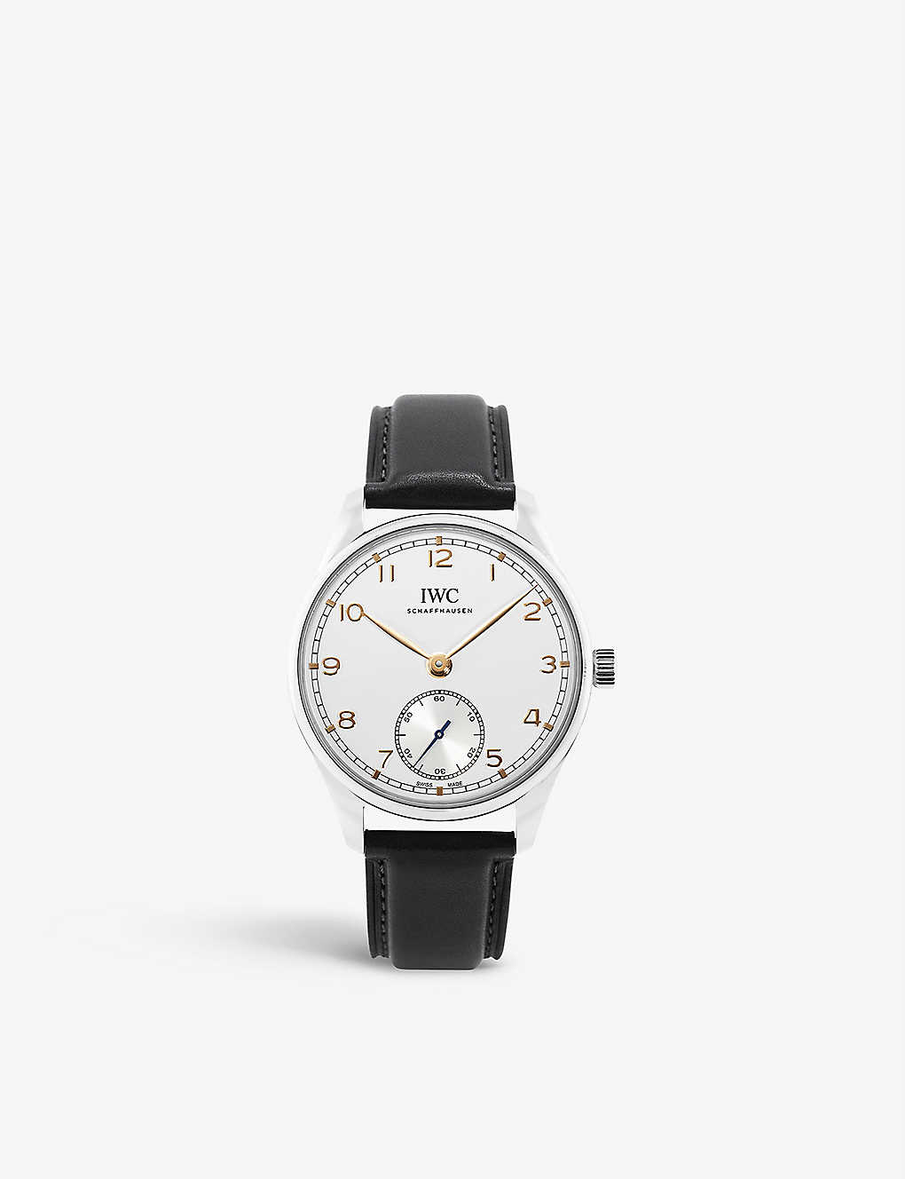 Iwc Schaffhausen Iw358303 Portugieser Stainless-steel And Leather Automatic Watch In Black