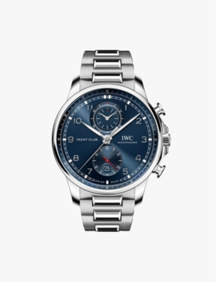 Iwc Schaffhausen Portugieser Yacht Club Automatic Chronograph 44.6mm Stainless Steel Watch, Ref. No. Iw390701 In Blue