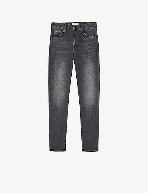 REISS: Harbour washed slim-fit tapered stretch-denim jeans