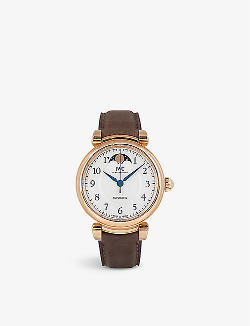 IWC SCHAFFHAUSEN: IW459308 Da Vinci Automatic Moon Phase 36 18ct rose-gold and leather watch