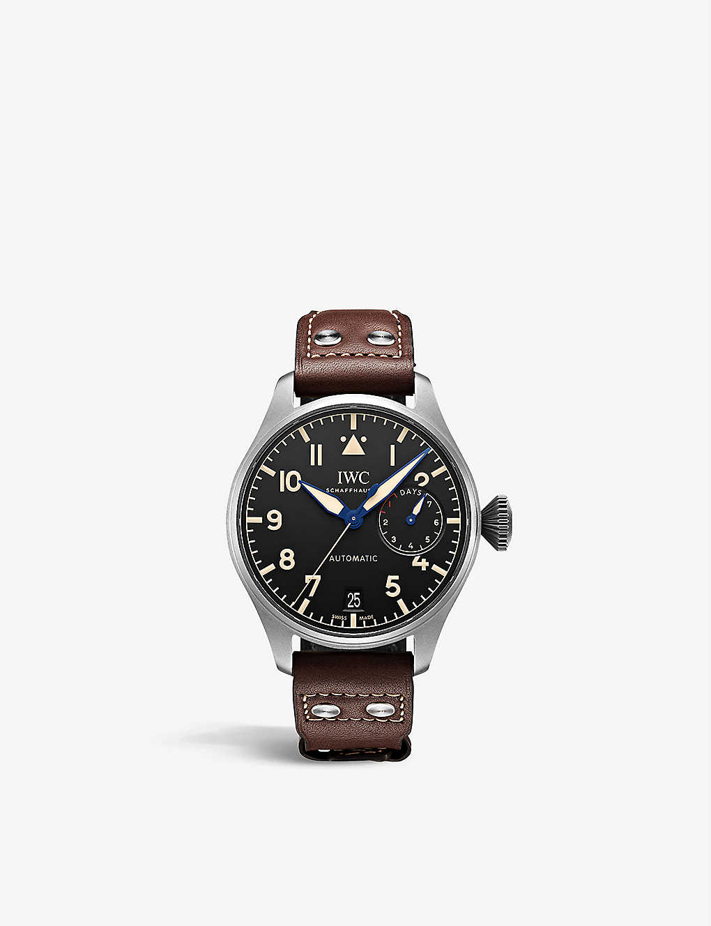 Iwc Schaffhausen Men's Brown Iw501004 Big Pilot's Titanium And Leather Automatic Watch