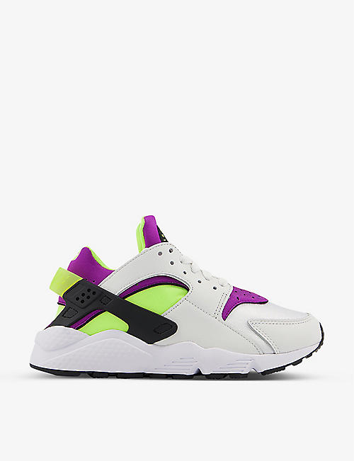 NIKE: Air Huarache suedette and woven mid-top trainers