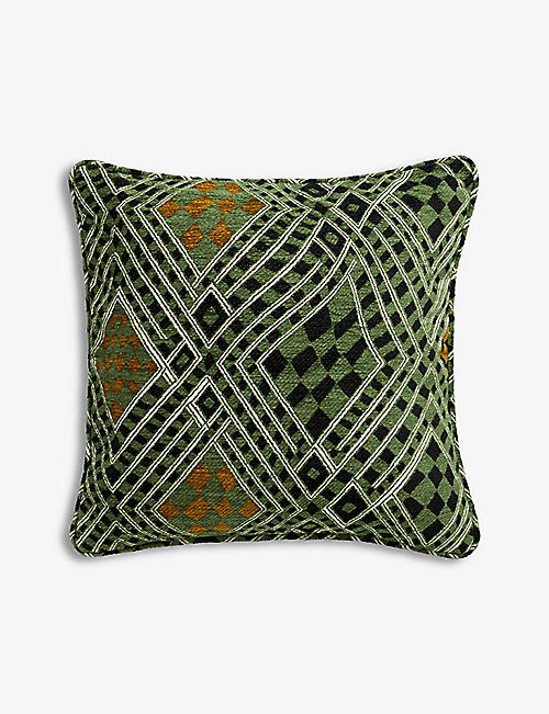 SOHO HOME: Djbouti linen-silk blend cushion 50cm x 50cm