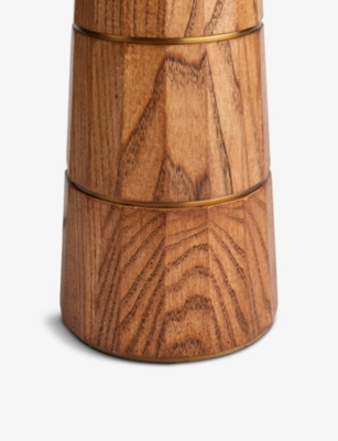 SOHO HOME: Facet fluted solid oak table lamp 70cm