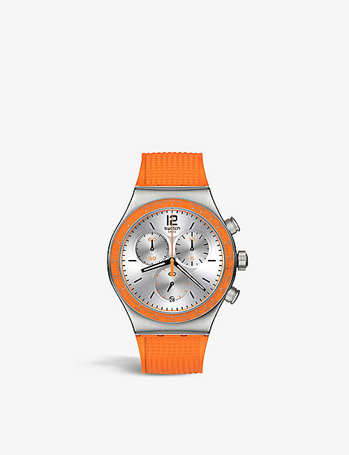 SWATCH: YVS483 Hyperbrights stainless steel rubber quartz watch