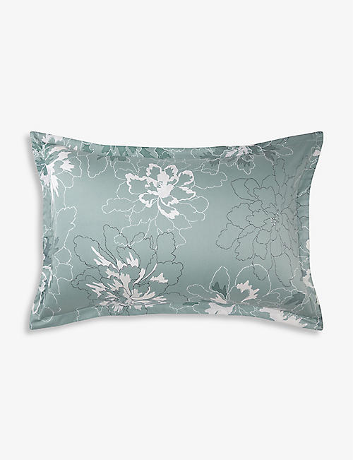 BOSS: Garden Reflect floral-print organic cotton-sateen pillowcase 50cm x 75cm