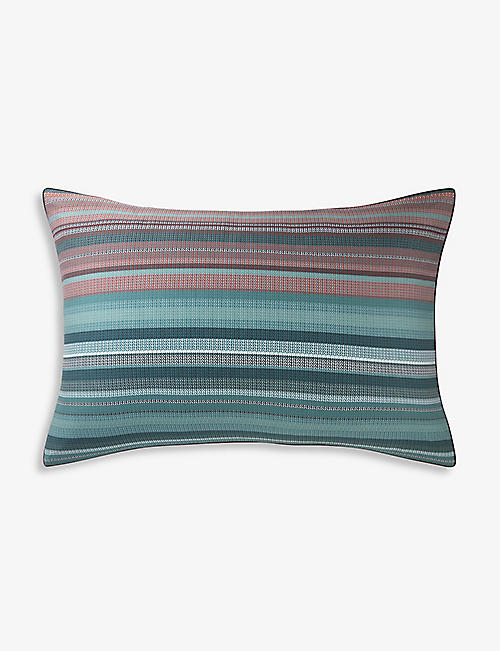 BOSS: Minutia striped-print organic cotton-sateen pillowcase 50x75cm