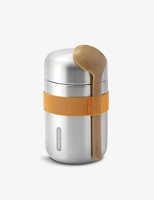 BLACK+BLUM: Reusable stainless-steel, wood fibre, silicone and nylon food flask 400ml