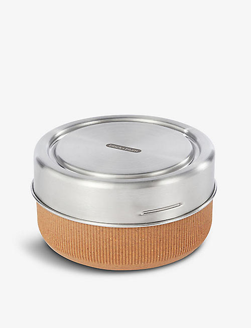 BLACK+BLUM: Reusable glass, stainless-steel and wood pulp lunch bowl 750ml