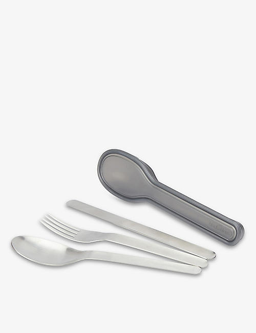 BLACK+BLUM: Logo-embossed reusable stainless-steel cutlery set