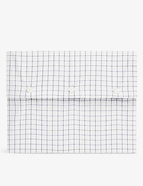 RALPH LAUREN HOME: Tattersal checked organic-cotton fitted sheet