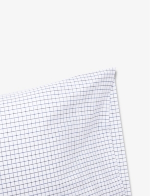 Shop Ralph Lauren Home Navy Tattersall Check-print Organic-cotton Standard Pillowcase 75cm X 50cm