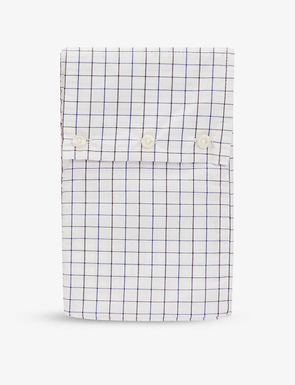 Ralph Lauren Navy Tattersall Check-print Organic-cotton Pillowcase 80cm X 66cm Square