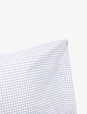 Polo Ralph Lauren Navy Tattersall Check-print Organic-cotton Oxford Pillowcase 75cm X 50cm Standard In Navy