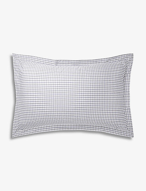 RALPH LAUREN HOME: Tattersall check-print organic-cotton Oxford pillowcase 75cm x 50cm