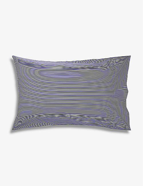 RALPH LAUREN HOME: Shirting striped organic cotton pillowcase 53cm x 81cm