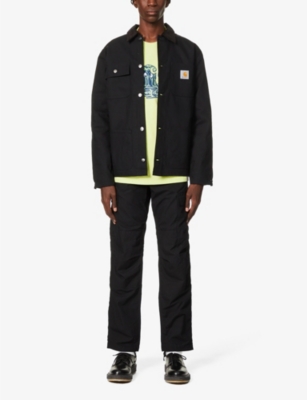 Carhartt Straight-leg Pants With Logo Patch In Black