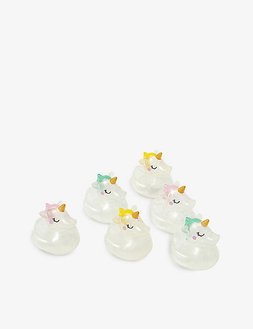 SUNNYLIFE: Unicorn glitter-embellished bath toys set of six