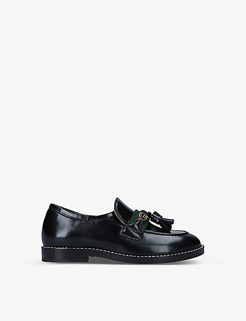 GUCCI: Faye tasselled leather loafers 4-8 years old