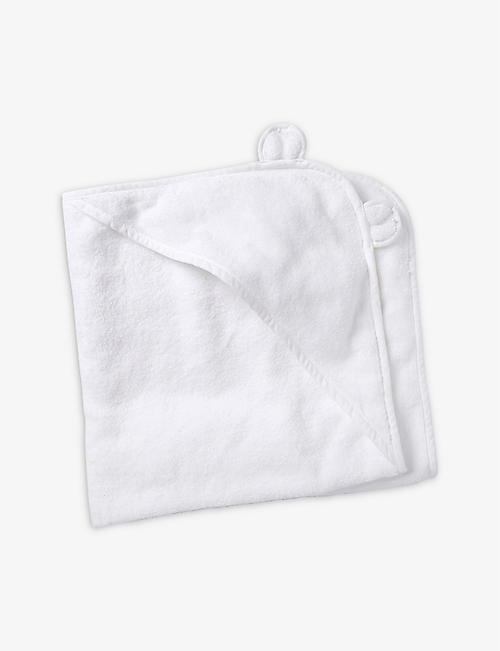 THE LITTLE WHITE COMPANY: Bear-ears hydrocotton hooded towel