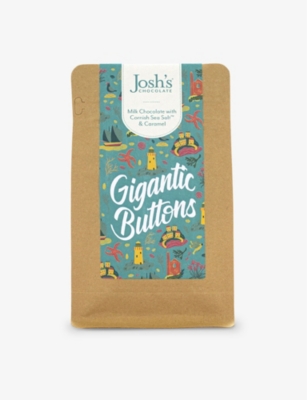 CHOCOLATE: Josh’s Chocolate Milk Chocolate, Cornish Sea Salt and Caramel Gigantic Buttons 135g