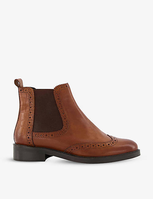 DUNE: Quest brogue leather Chelsea ankle boots