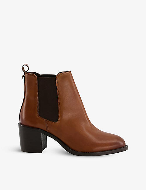DUNE: Pembley heeled leather Chelsea boots