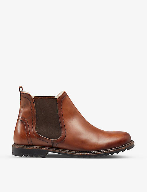 DUNE: Pedal faux shearling-lined leather Chelsea boots