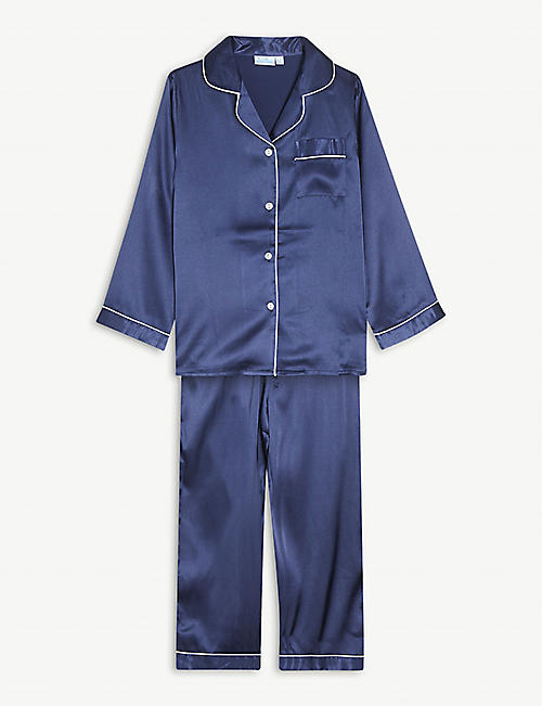 MINI LUNN: Piped satin pyjama set 2-11 years