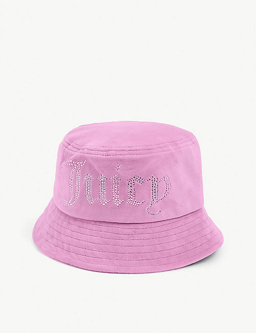 JUICY COUTURE: Dalia crystal-embellished velour bucket hat