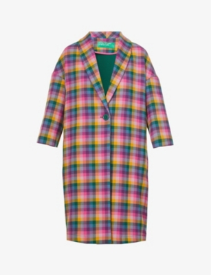 Multi coloured outlet check coat