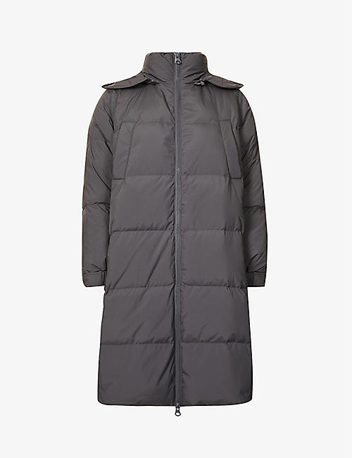 BENETTON: Quilted hooded shell-down puffer coat