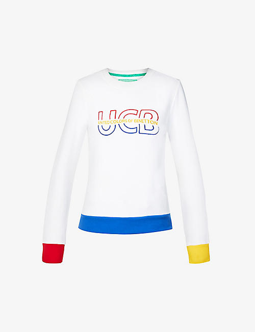 BENETTON: Brand-embroidered cotton-jersey sweatshirt
