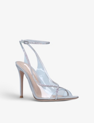 GIANVITO ROSSI Crystelle crystal-embellished leather heeled sandals