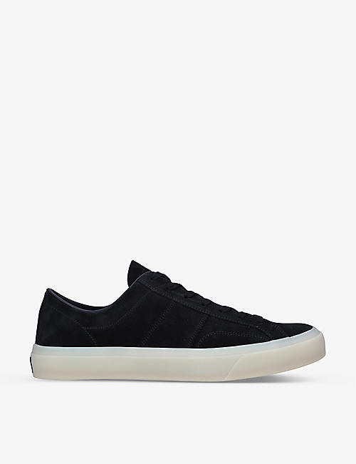 TOM FORD: Cambridge logo-patch suede low-top trainers