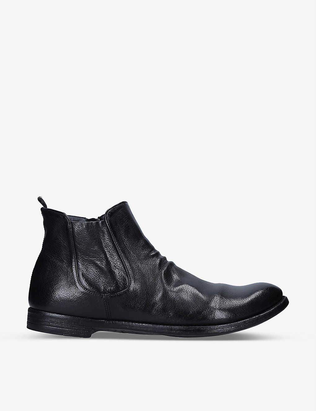 Officine Creative Elasticated-panel Leather Boots In Black