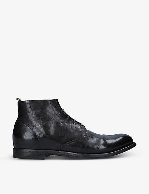 OFFICINE CREATIVE: Chronicle lace-up leather ankle boots