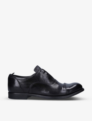 Officine Creative Chronicle Leather Derby Shoes In Black