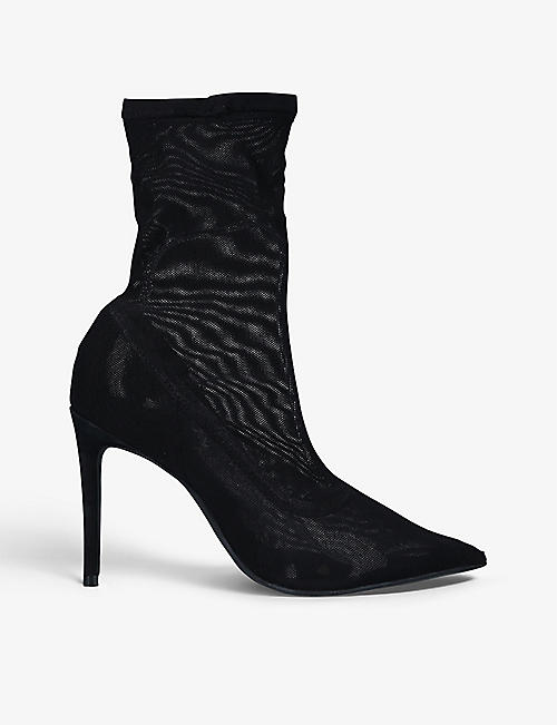CARVELA: Catwalk pointed-toe stiletto mesh ankle boots
