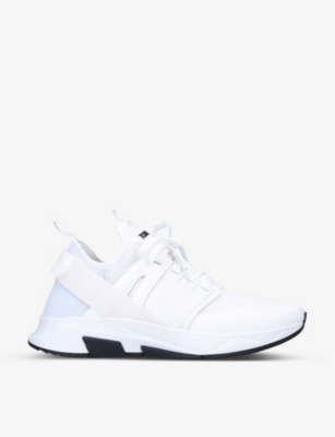 Shop Tom Ford Men's White Jago Shell And Mesh Low-top Trainers