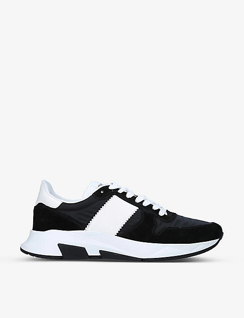 TOM FORD: Jagga panelled leather low-top trainers